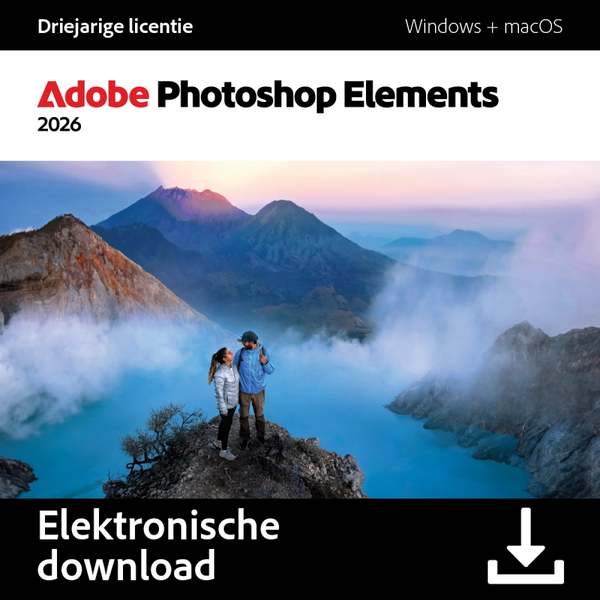 Adobe Photoshop Elements 2026 fotobewerking software voor Windows en MacOS - 3 jaar licentie bij Variakeys.nl