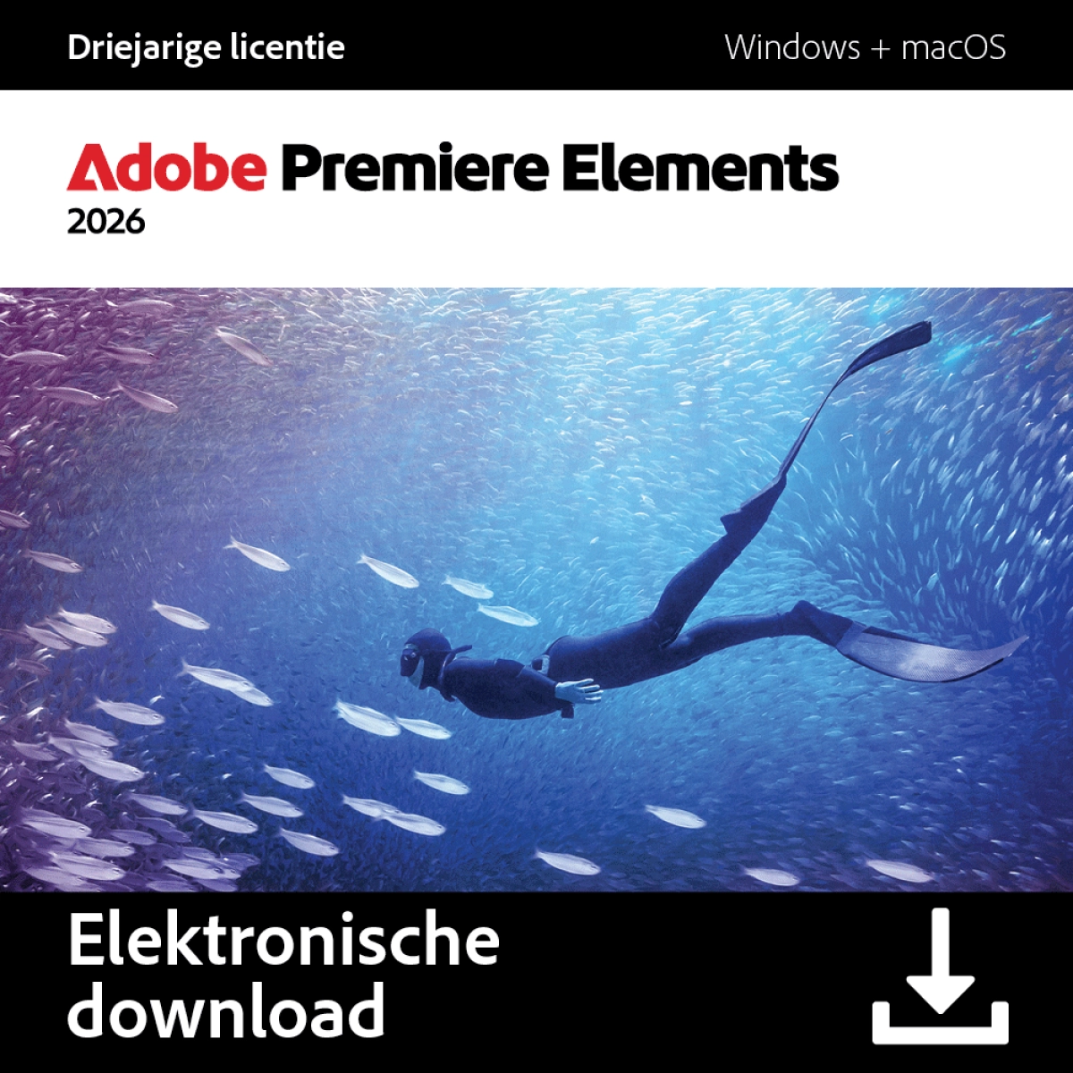 Adobe Photoshop Elements 2026 videobewerking 3 jaar licentie Windows MacOS - Variakeys.nl