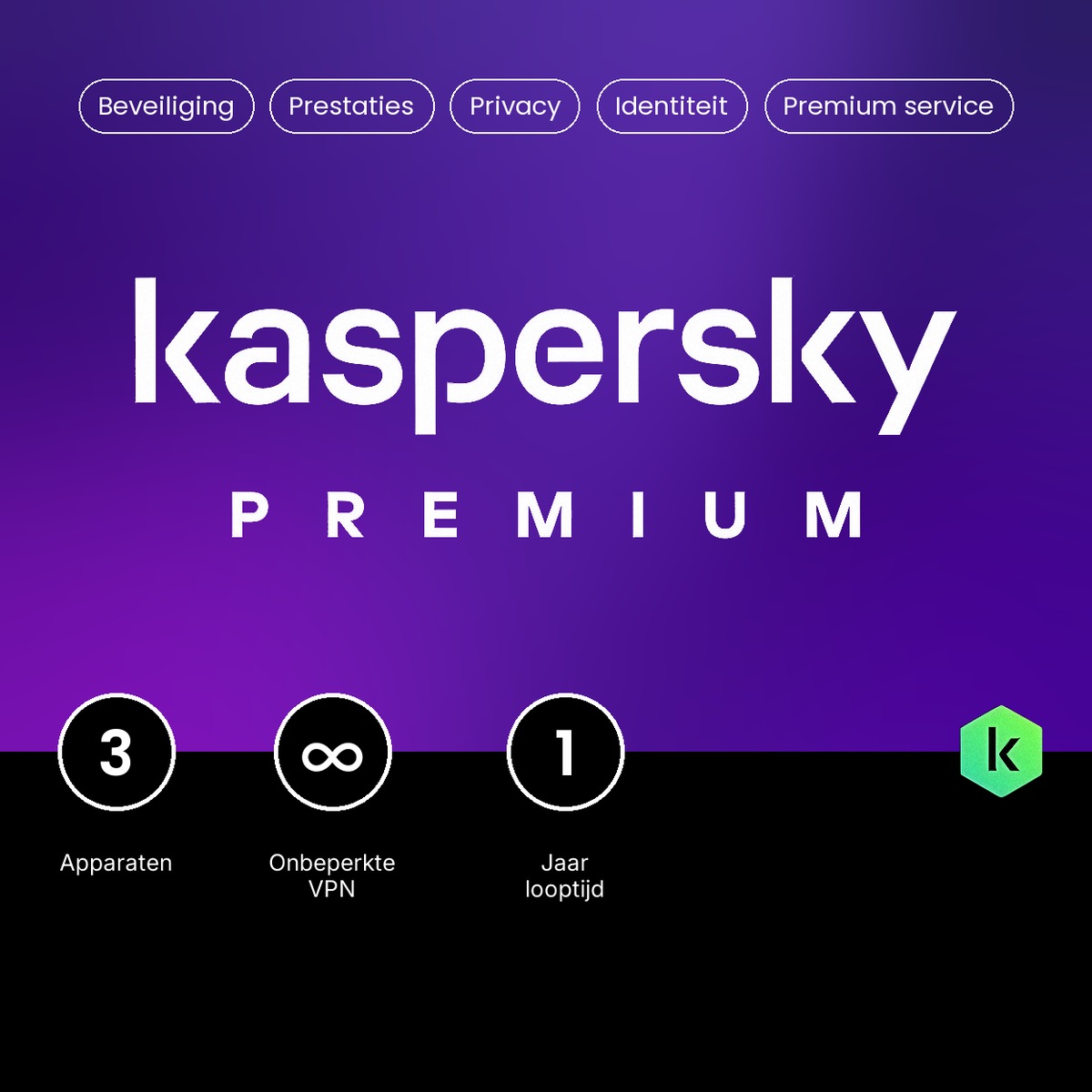 Kaspersky Premium – 3 apparaten, 1 jaar